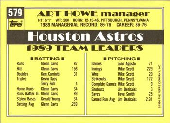 1990 Topps - Collector's Edition (Tiffany) #579 Art Howe Back