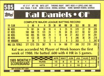 1990 Topps - Collector's Edition (Tiffany) #585 Kal Daniels Back