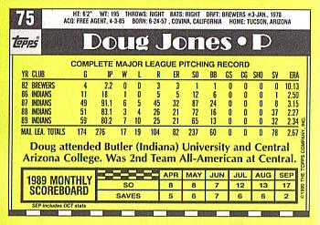 1990 Topps - Collector's Edition (Tiffany) #75 Doug Jones Back