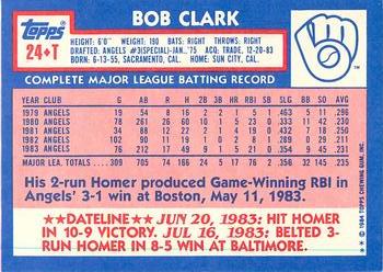 1984 Topps Traded - Limited Edition (Tiffany) #24T Bobby Clark Back