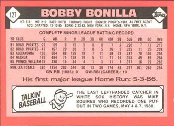 1986 Topps Traded - Limited Edition (Tiffany) #12T Bobby Bonilla Back