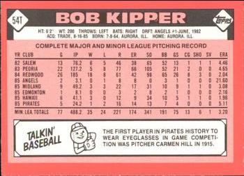 1986 Topps Traded - Limited Edition (Tiffany) #54T Bob Kipper Back