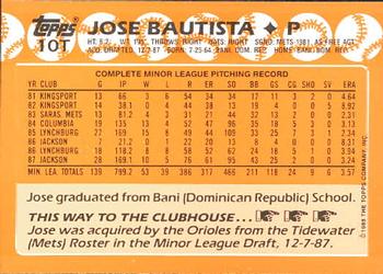 1988 Topps Traded - Limited Edition (Tiffany) #10T Jose Bautista Back