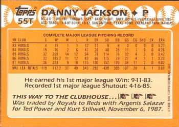 1988 Topps Traded - Limited Edition (Tiffany) #55T Danny Jackson Back