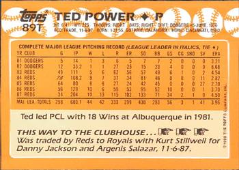 1988 Topps Traded - Limited Edition (Tiffany) #89T Ted Power Back