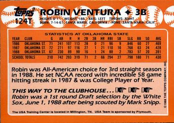 1988 Topps Traded - Limited Edition (Tiffany) #124T Robin Ventura Back