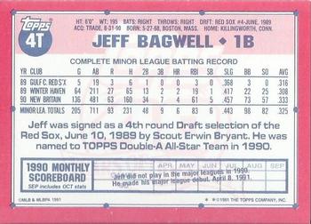 1991 Topps Traded - Limited Edition (Tiffany) #4T Jeff Bagwell Back
