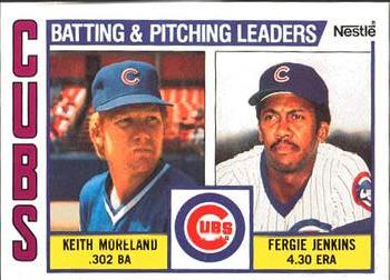 1984 Topps Nestle #456 Cubs Leaders / Checklist (Keith Moreland / Fergie Jenkins) Front