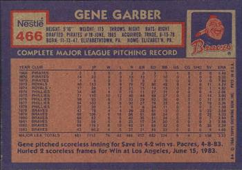 1984 Topps Nestle #466 Gene Garber Back