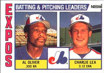 1984 Topps Nestle #516 Expos Leaders / Checklist (Al Oliver / Charlie Lea) Front