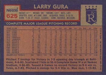 1984 Topps Nestle #625 Larry Gura Back