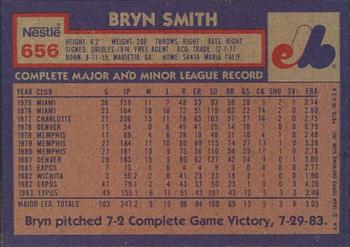 1984 Topps Nestle #656 Bryn Smith Back