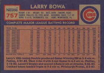 1984 Topps Nestle #757 Larry Bowa Back
