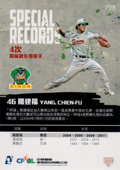 2011 CPBL - Retail Pack Edition Extras #198 Chien-Fu Yang Back