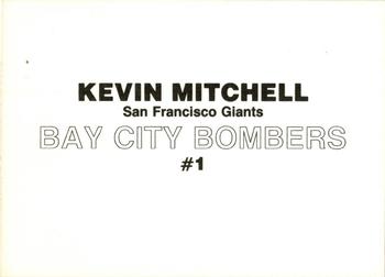 1990 Bay City Bombers (unlicensed) #1 Kevin Mitchell Back