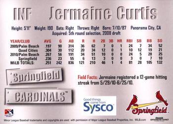 2011 Grandstand Springfield Cardinals SGA #NNO Jermaine Curtis Back
