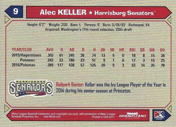 2017 Grandstand Harrisburg Senators #NNO Alec Keller Back