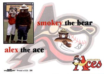 2011 Grandstand Alexandria Aces #NNO Alex the Ace / Smokey the Bear Back