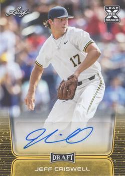 2020 Leaf Draft - Retail Autographs Gold #BA-JC1 Jeff Criswell Front