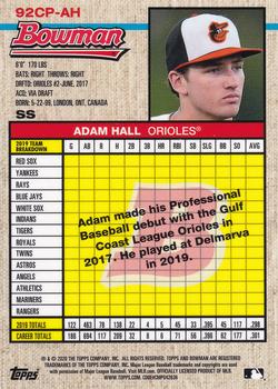 2020 Bowman Heritage - Chrome Prospects #92CP-AH Adam Hall Back