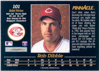 1993 Pinnacle #101 Rob Dibble Back