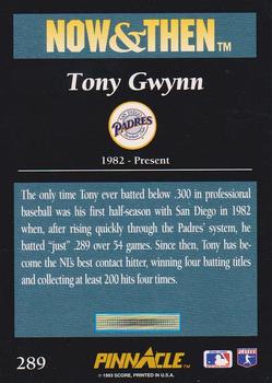 1993 Pinnacle #289 Tony Gwynn Back