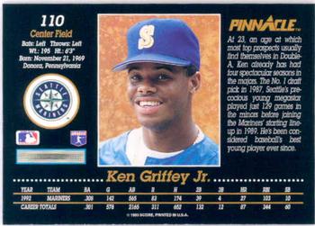 1993 Pinnacle #110 Ken Griffey Jr. Back