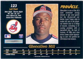 1993 Pinnacle #123 Glenallen Hill Back