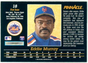 1993 Pinnacle #18 Eddie Murray Back