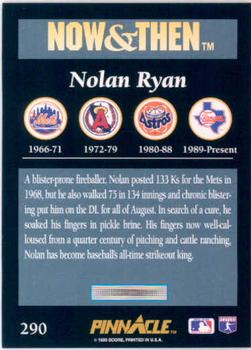 1993 Pinnacle #290 Nolan Ryan Back