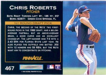 1993 Pinnacle #467 Chris Roberts Back