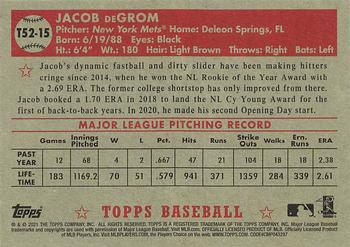 2021 Topps - 1952 Topps Redux #T52-15 Jacob deGrom Back