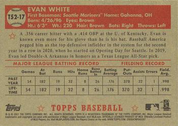 2021 Topps - 1952 Topps Redux #T52-17 Evan White Back