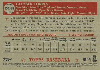 2021 Topps - 1952 Topps Redux #T52-38 Gleyber Torres Back