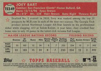 2021 Topps - 1952 Topps Redux #T52-49 Joey Bart Back