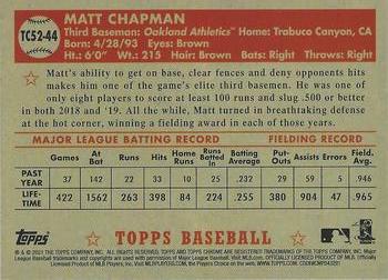 2021 Topps - 1952 Topps Redux Chrome #TC52-44 Matt Chapman Back