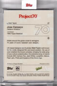 2021-22 Topps Project70 #47 Jose Canseco Back