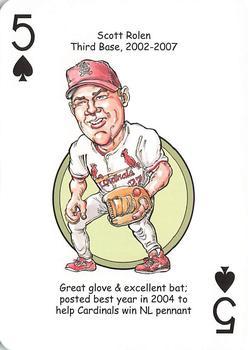 2012 Hero Decks St. Louis Cardinals Baseball Heroes Playing Cards #5♠ Scott Rolen Front