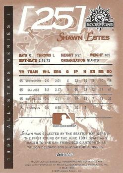 1995 SplitSecond Arizona Fall League All Stars #NNO Shawn Estes Back