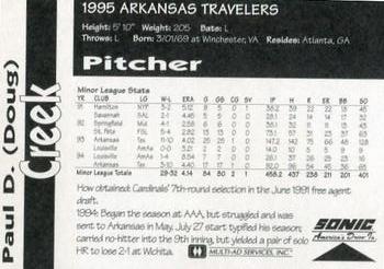 1995 Multi-Ad Arkansas Travelers #NNO Doug Creek Back