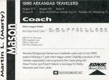 1995 Multi-Ad Arkansas Travelers #NNO Marty Mason Back