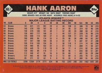 2021 Topps - 1986 Topps Baseball 35th Anniversary Chrome Silver Pack (Series One) #86BC-7 Hank Aaron Back