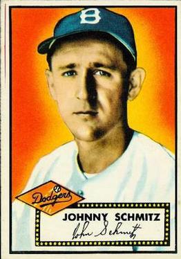 1952 Topps #136 Johnny Schmitz Front