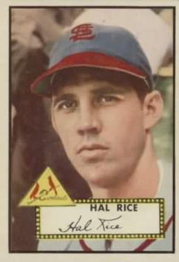 1952 Topps #398 Hal Rice Front