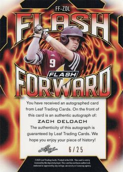 2020 Leaf Flash - Flash Forward Autographs Green #FF-ZDL Zach DeLoach Back