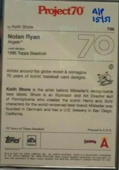 2021-22 Topps Project70 - Artist Proof Silver Frame #788 Nolan Ryan Back