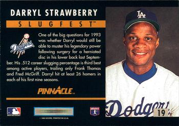 1993 Pinnacle - Slugfest #19 Darryl Strawberry  Back