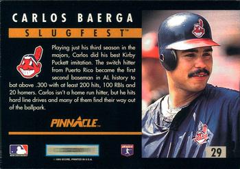 1993 Pinnacle - Slugfest #29 Carlos Baerga  Back