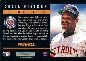 1993 Pinnacle - Slugfest #3 Cecil Fielder  Back