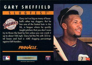 1993 Pinnacle - Slugfest #7 Gary Sheffield  Back